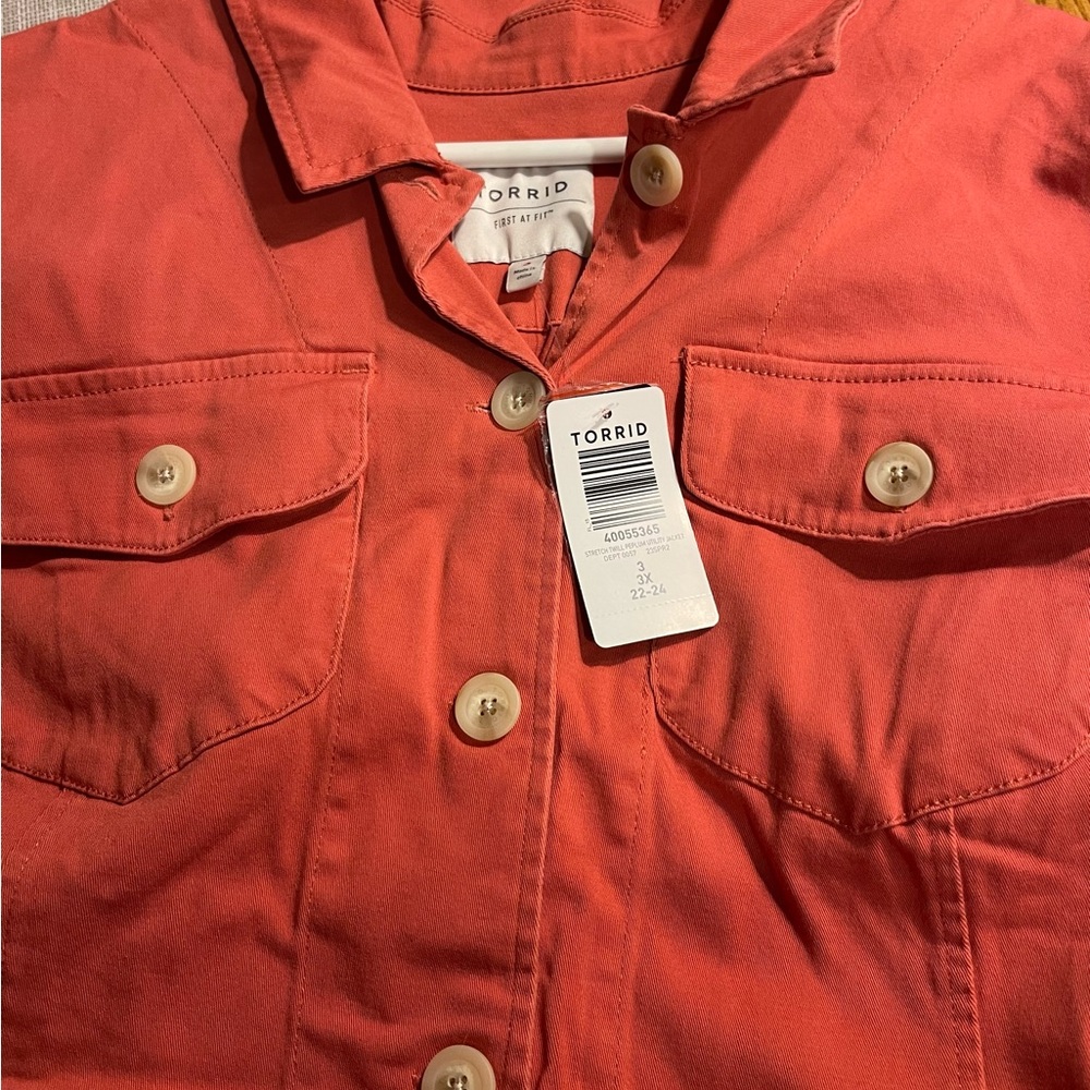 NWT torrid Stretch Twill Peplum Utility Jacket - Picture 6 of 7
